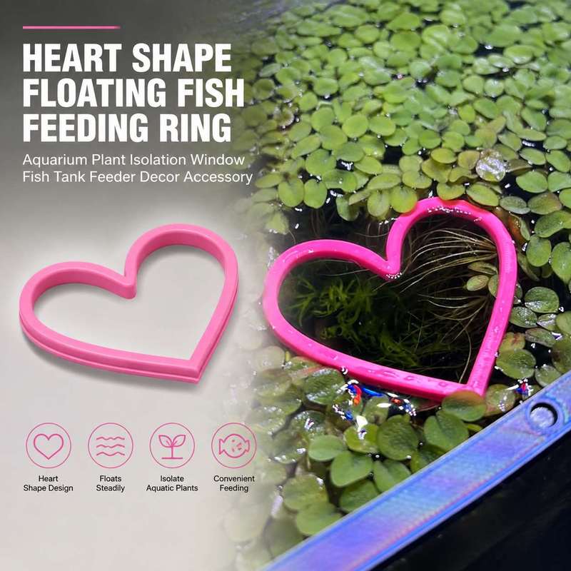 Aquarium Fish Food - Heart Shaped Floating Fish Feeding Ring
