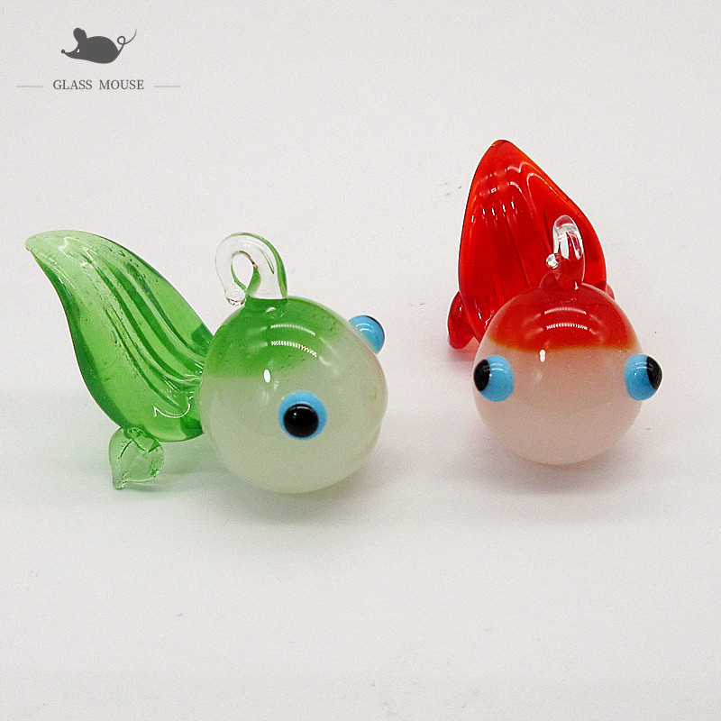 Aquarium Mini Fish - Custom Jade Color Handmade Murano Glass