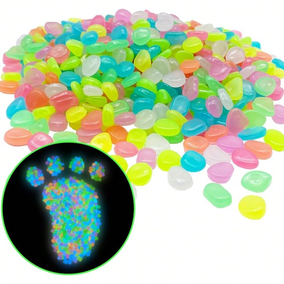 500 PCS Multi-Color Glow Pebbl - Aquarium Fish Light recension och pris