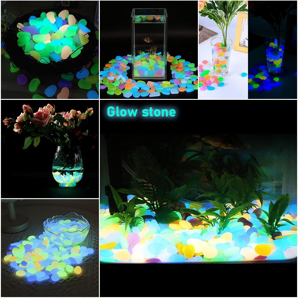 500 PCS Multi-Color Glow Pebbl - Aquarium Fish Light recension och pris