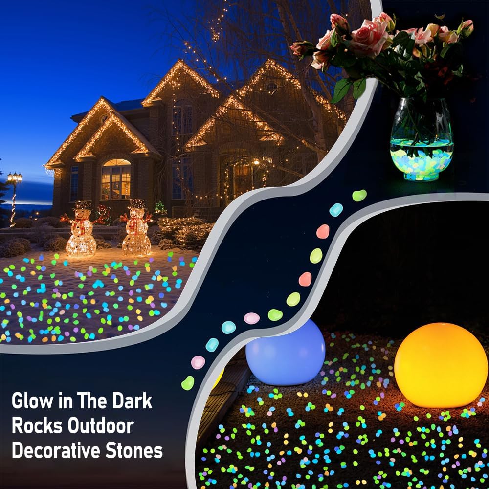 500 PCS Multi-Color Glow Pebbl - Aquarium Fish Light recension och pris