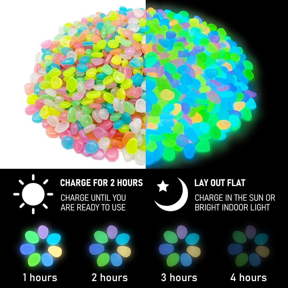 500 PCS Multi-Color Glow Pebbl - Aquarium Fish Light recension och pris