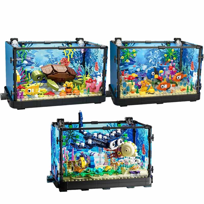 Fish Tank Building Block Set w - Aquarium Mini Fish recension och pris