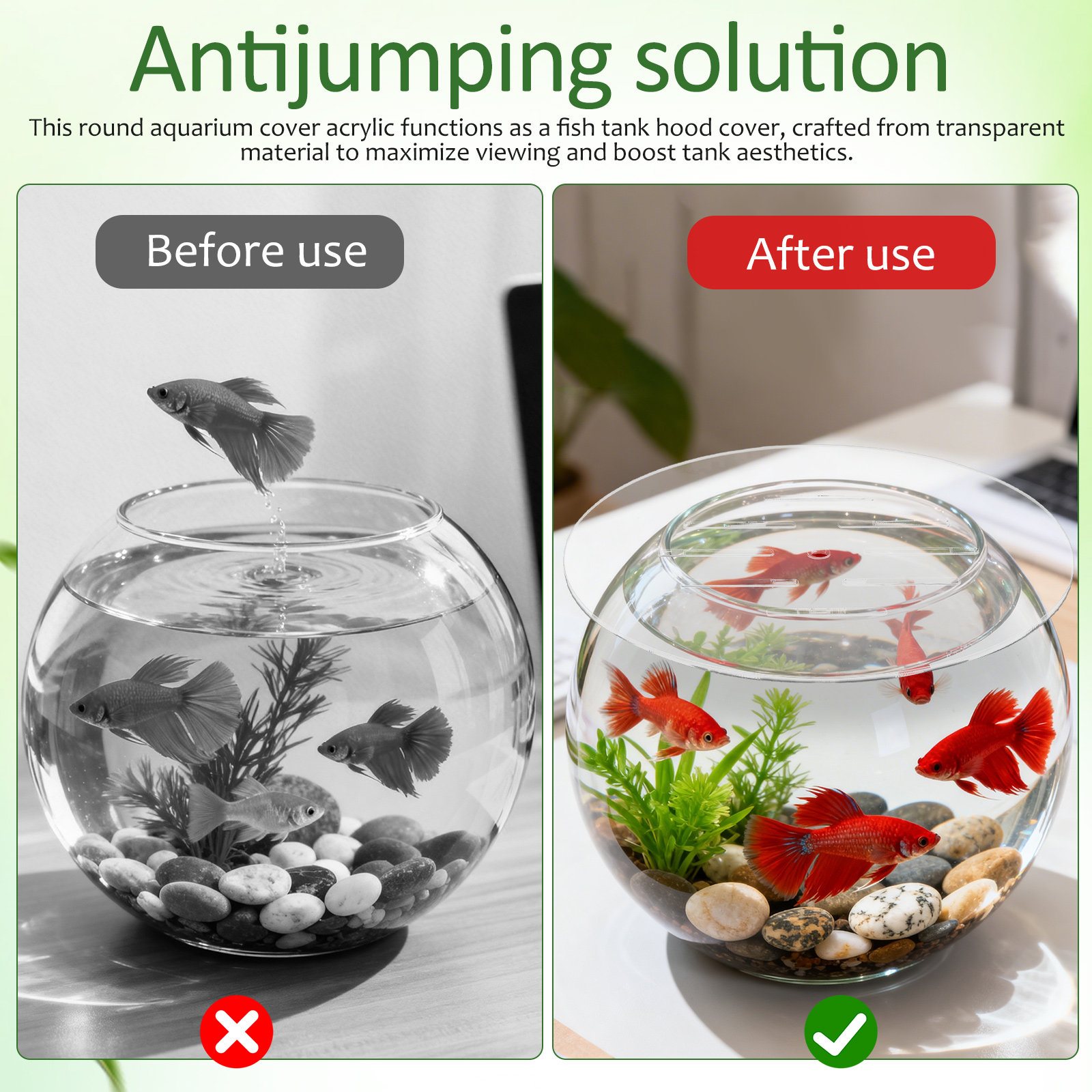 22Cm 8.65 Inch Round Acrylic A - Aquarium Fish Jumping recension och pris
